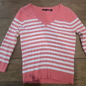 Pink and White Striped Sweater